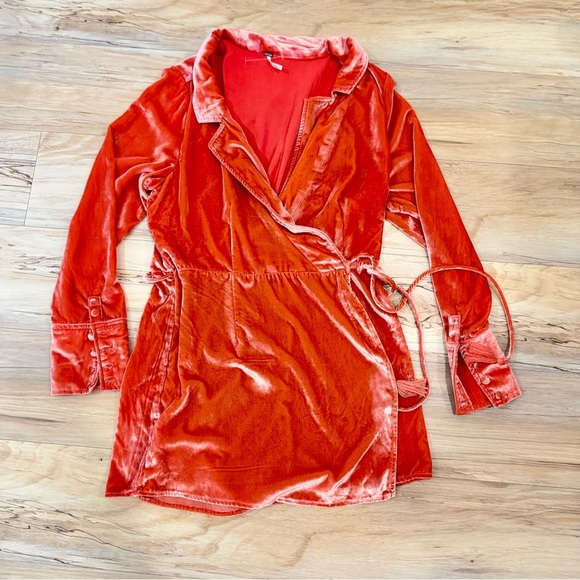 Free People Velvet Wrap Jumpsuit in Red - Picture 12 of 15